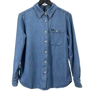 VTG 90s Lee Mens Blue Denim Button Up Work Pocket Outdoor Utility Medium